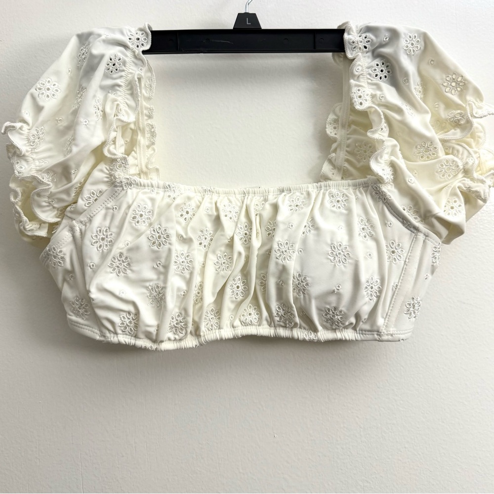 Wild Fable Cream Eyelet Puff Sleeve Blouse